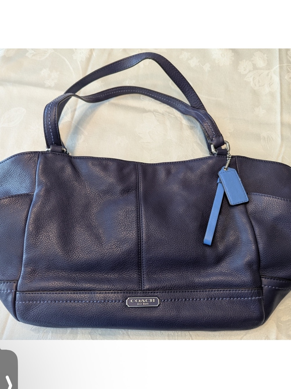Coach purple Leather Shoulder Bag with Light Blue Tag